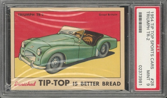 1954 Tip-Top Bread "Sports Cars" Triumph TR-2 – PSA MINT 9 "1 of 2!"